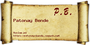 Patonay Bende névjegykártya
